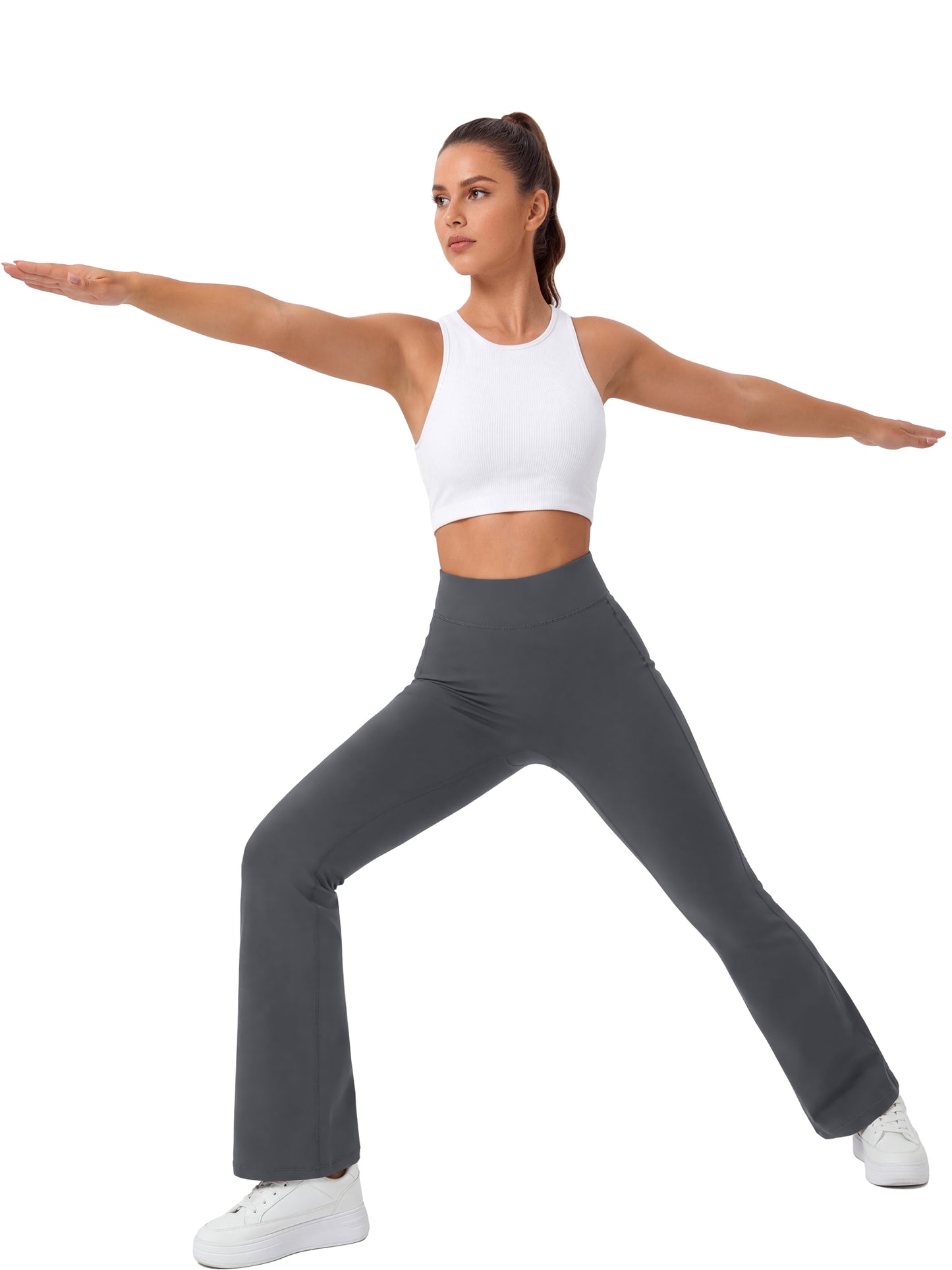 Rosvigor Womens Micro Flare Yoga Pants High Waisted Bootcut Leggings No Front Seam Buttery Soft Leggings for Workout Gym Casual