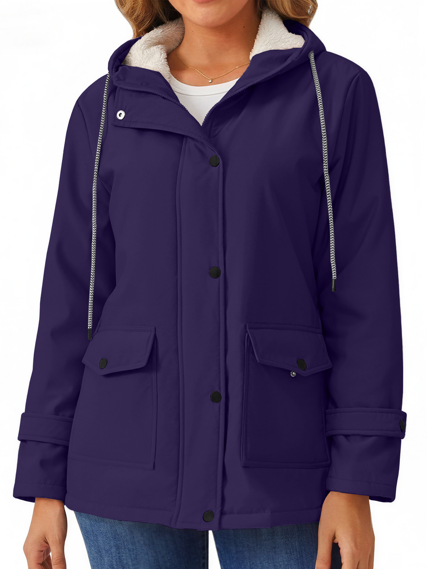 Rosvigor Womens Sherpa Coats Winter Warm Jackets Parkas Coats with Hood