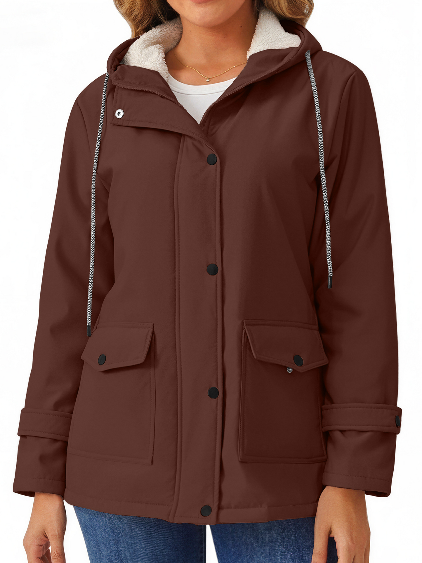Rosvigor Womens Sherpa Coats Winter Warm Jackets Parkas Coats with Hood