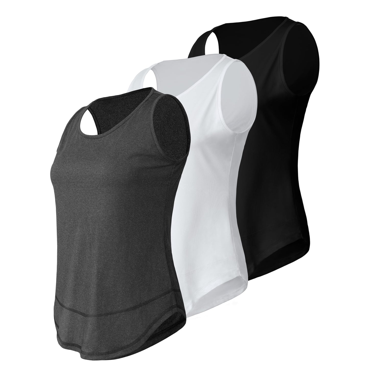 Rosvigor 3 Pack Womens Workout Tank Tops Quick Dry Sleeveless Shirts for Women Loose Fit Tops for Athletic Running Tennis Yoga