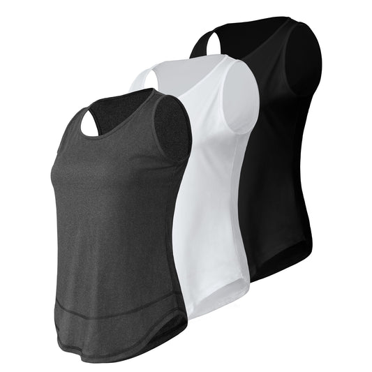 Rosvigor 3 Pack Womens Workout Tank Tops Quick Dry Sleeveless Shirts for Women Loose Fit Tops for Athletic Running Tennis Yoga