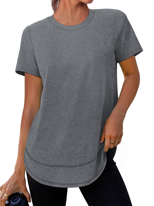 Rosvigor Womens Workout Tops Short Sleeve Tee Shirts Quick Dry Athletic Shirts Women Loose Gym Running Tops