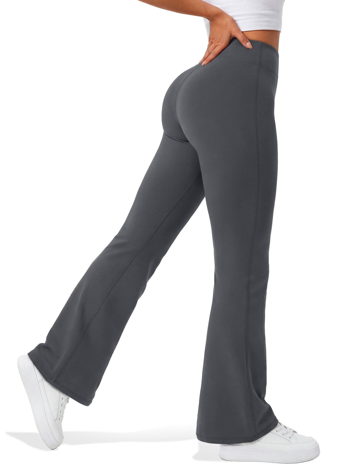 Rosvigor Womens Micro Flare Yoga Pants High Waisted Bootcut Leggings No Front Seam Buttery Soft Leggings for Workout Gym Casual