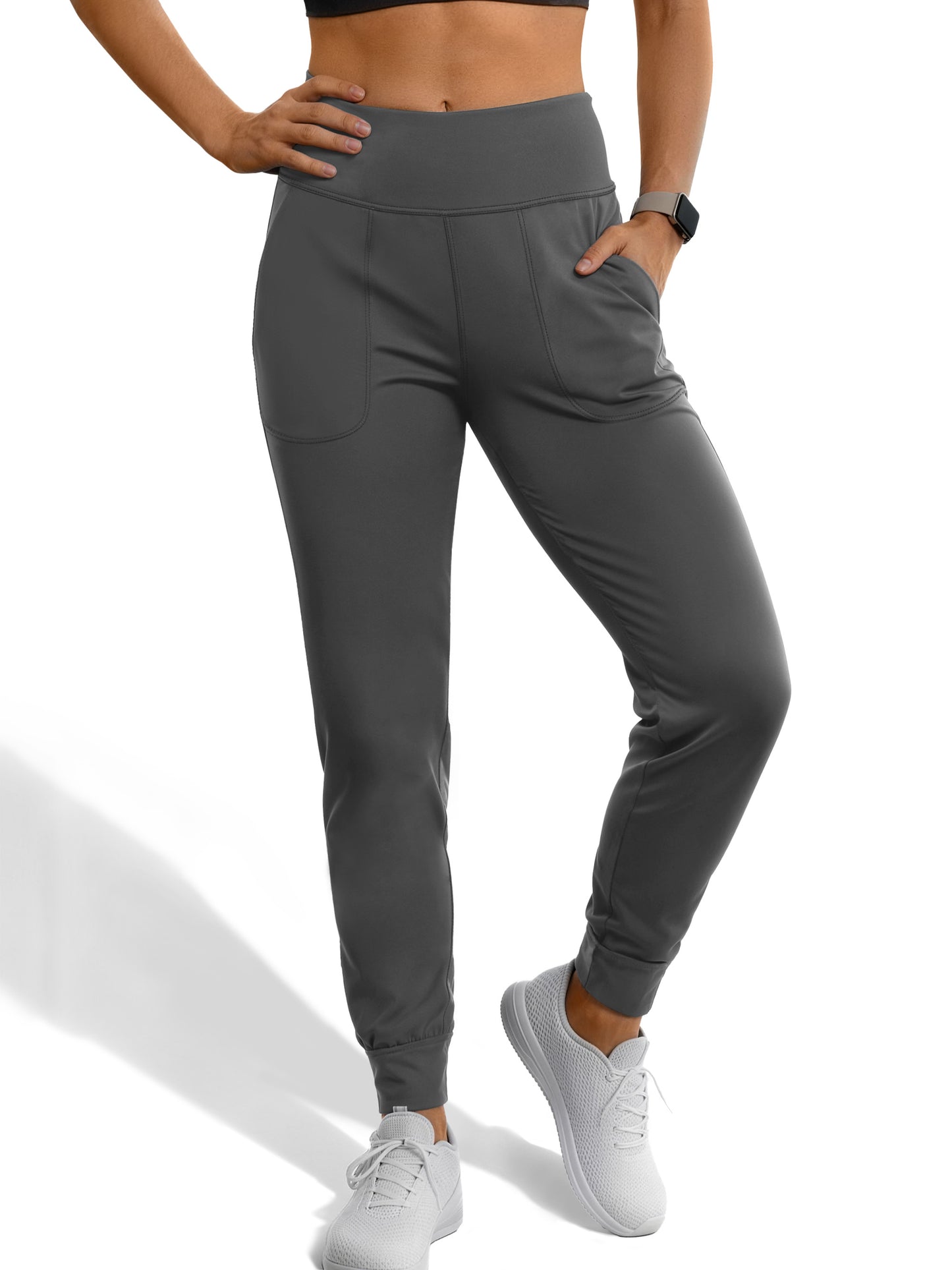 Rosvigor Yoga Women Joggers Athletic Pants for Women Elastic High Waisted Tapered Casual Pants with Pockets