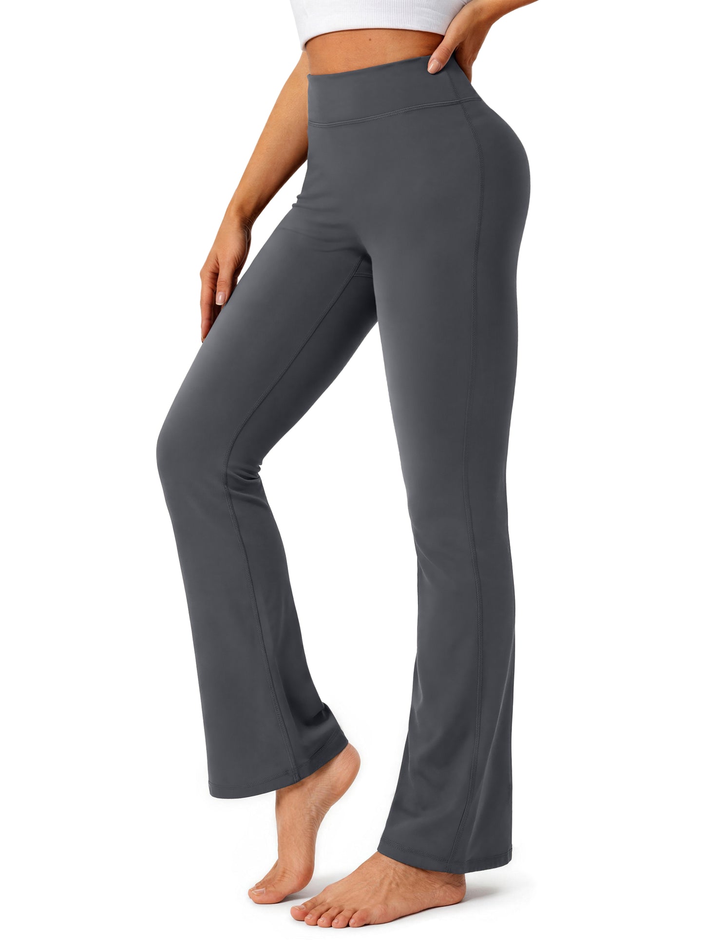 Rosvigor Womens Micro Flare Yoga Pants High Waisted Bootcut Leggings No Front Seam Buttery Soft Leggings for Workout Gym Casual