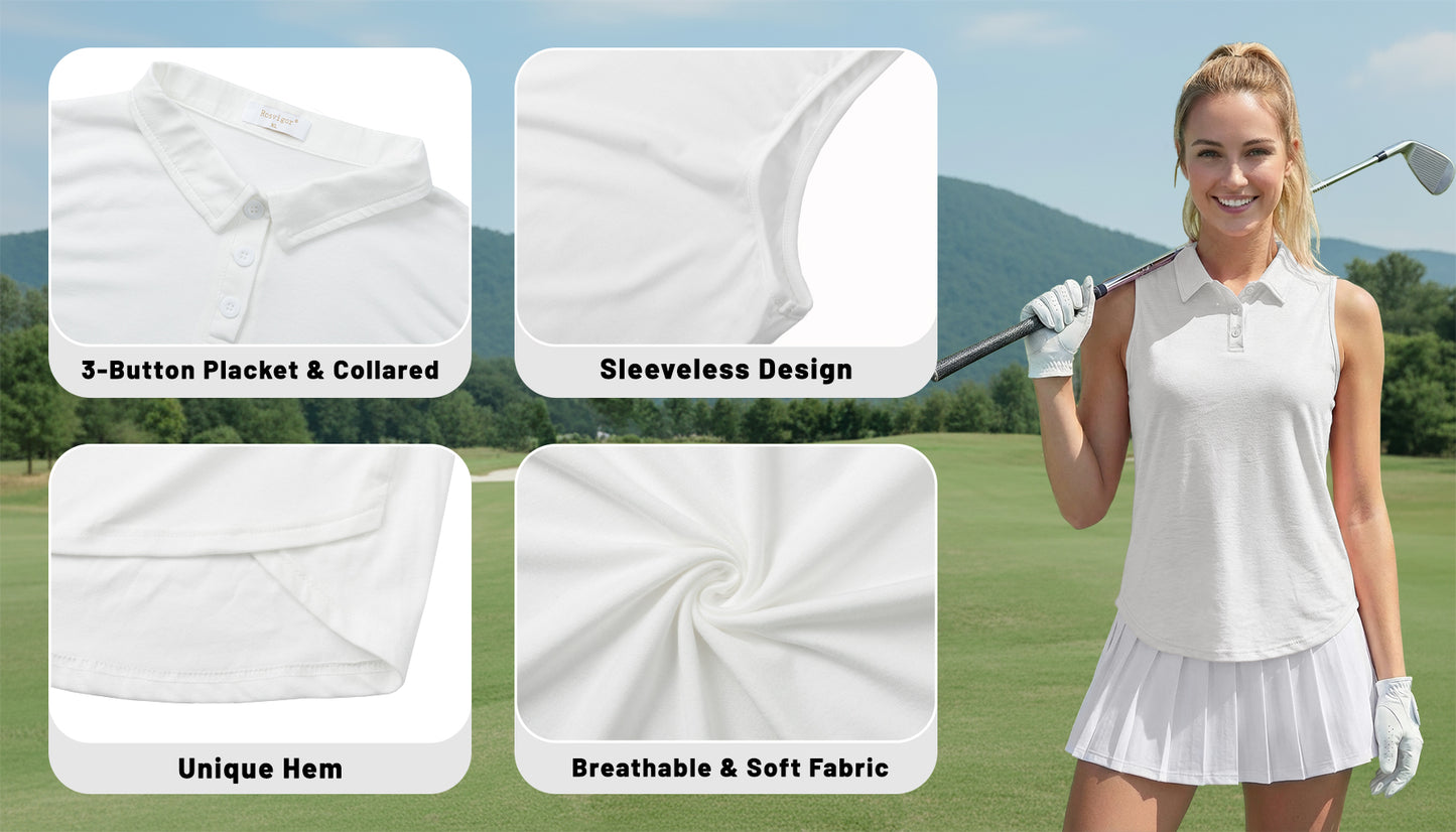 Rosvigor Womens Golf Polo Shirts Workout Quick Dry Tank Tops Women V Neck Tennis Shirt Athletic Tops
