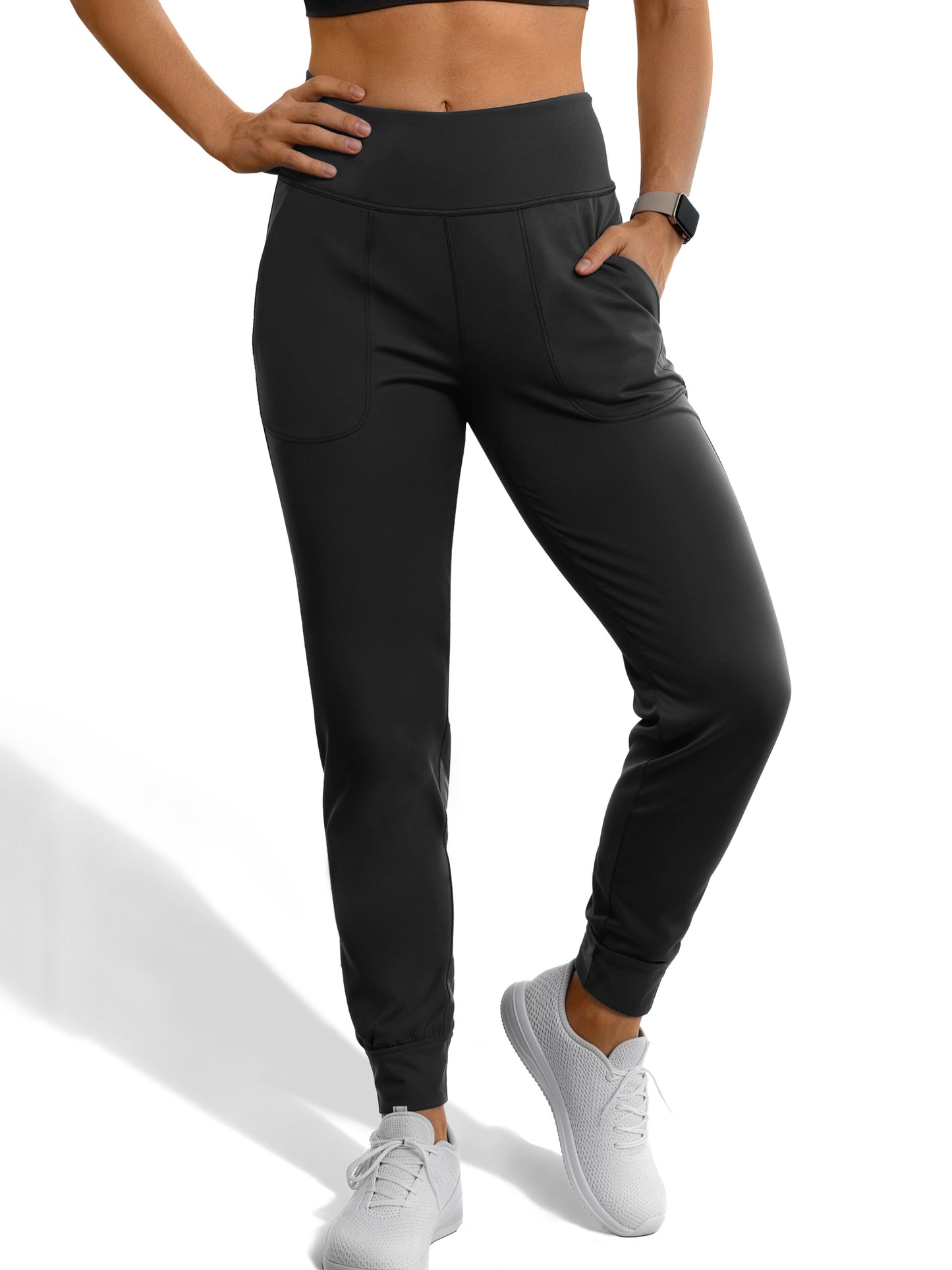 Rosvigor Yoga Women Joggers Athletic Pants for Women Elastic High Waisted Tapered Casual Pants with Pockets