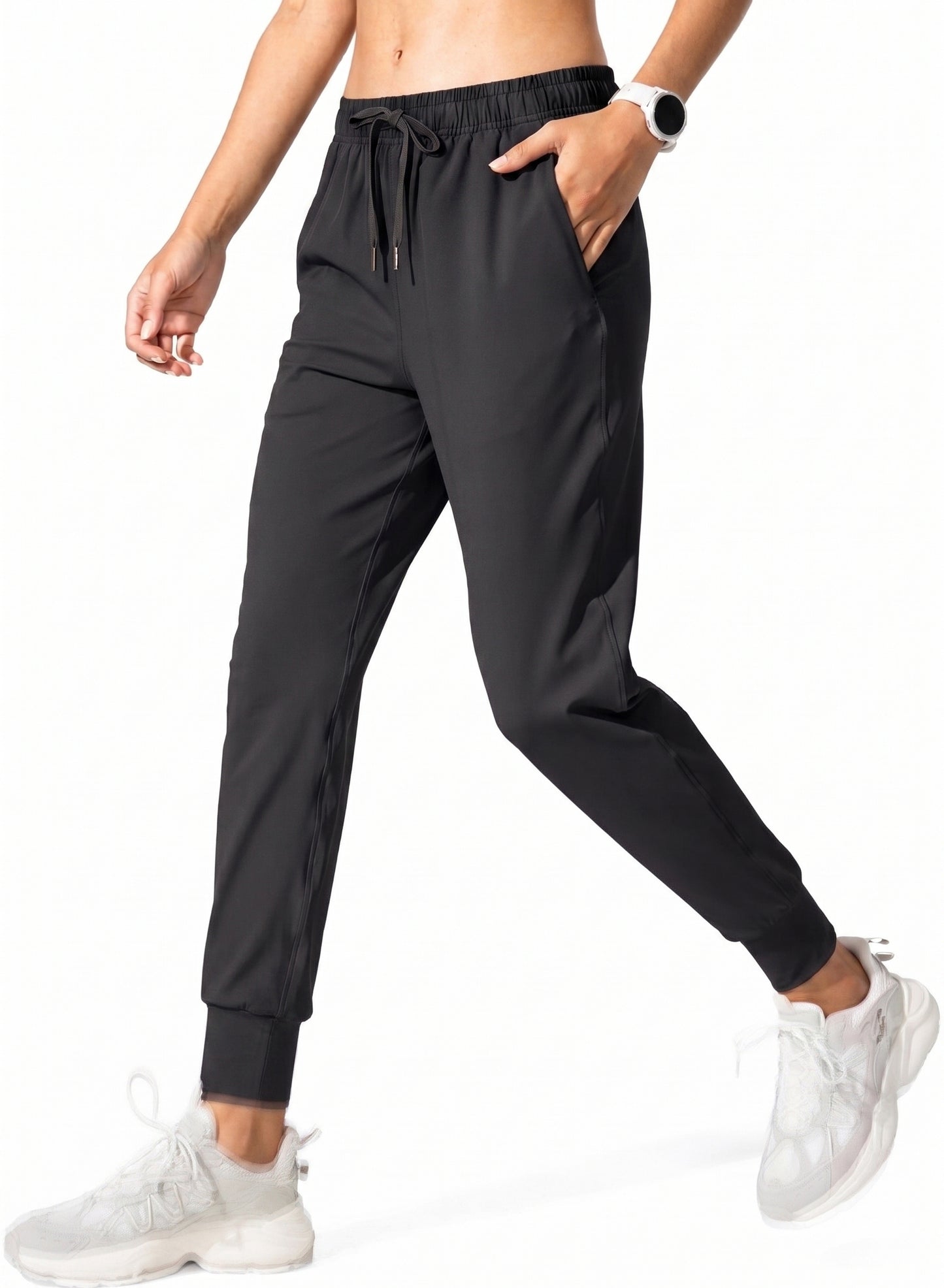 Rosvigor Womens Jogger Pants High Waisted Drawstring Yoga Sweatpants Workout Athletic Track Lounge Pants with Pockets