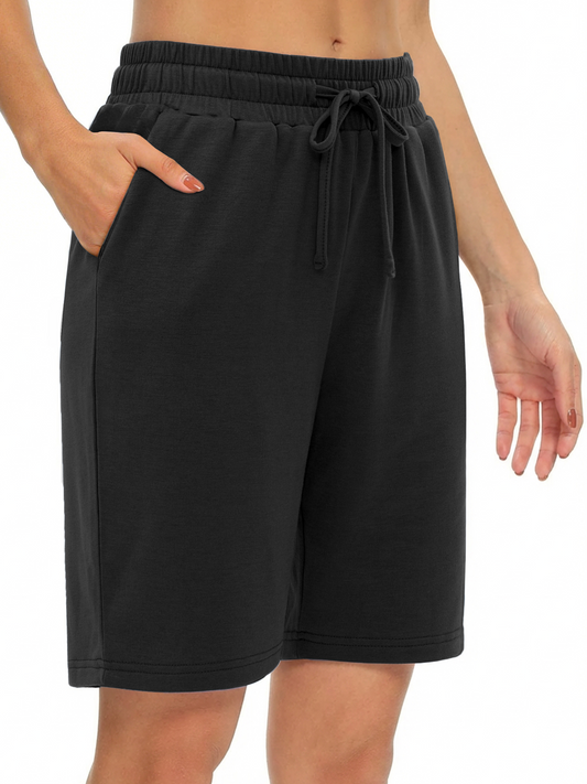 Rosvigor Womens Bermuda Shorts Golf Shorts High Waisted Workout Shorts Jersey Shorts for Women Loung Walking Athletic with Pockets