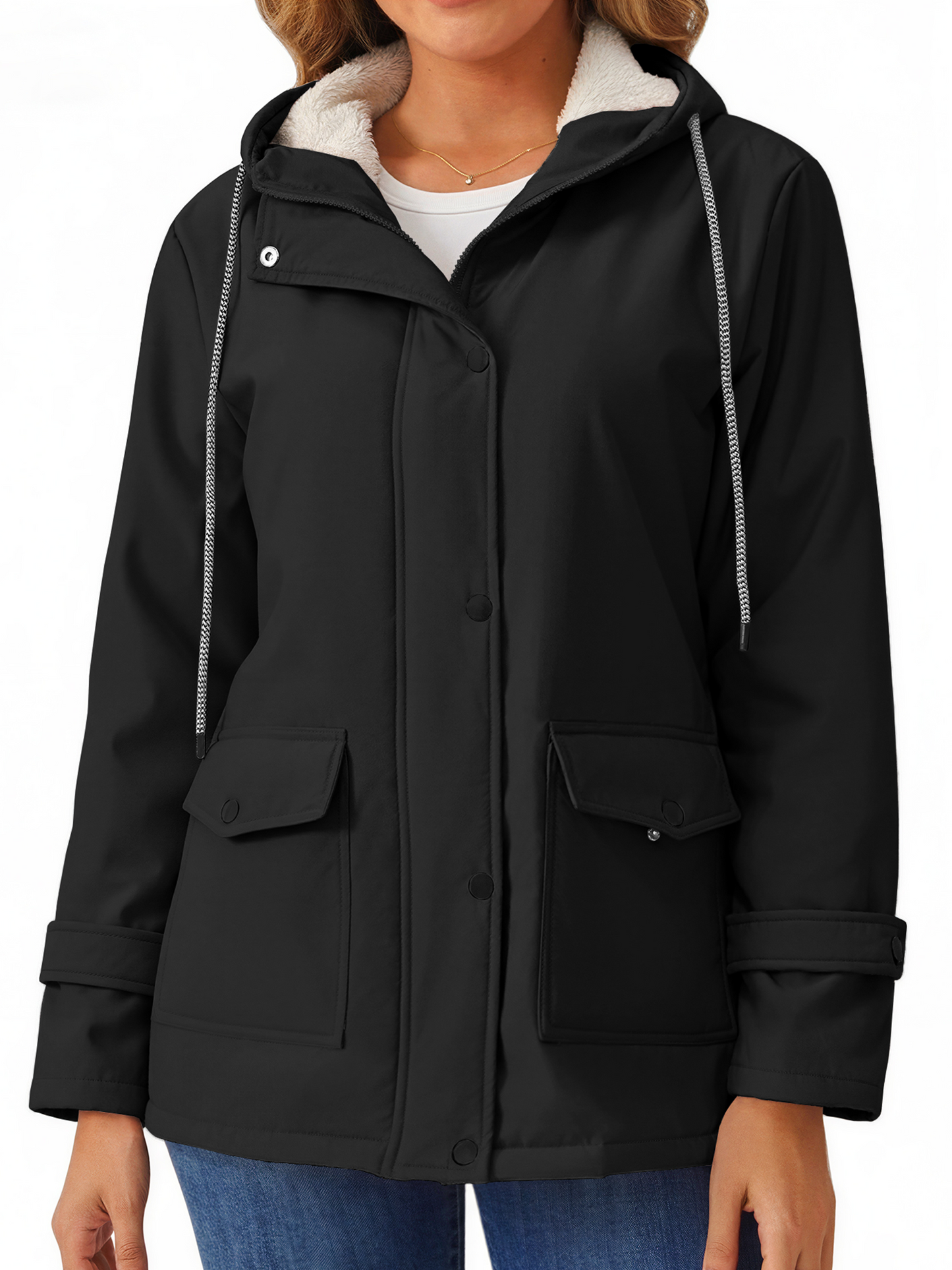 Rosvigor Womens Sherpa Coats Winter Warm Jackets Parkas Coats with Hood