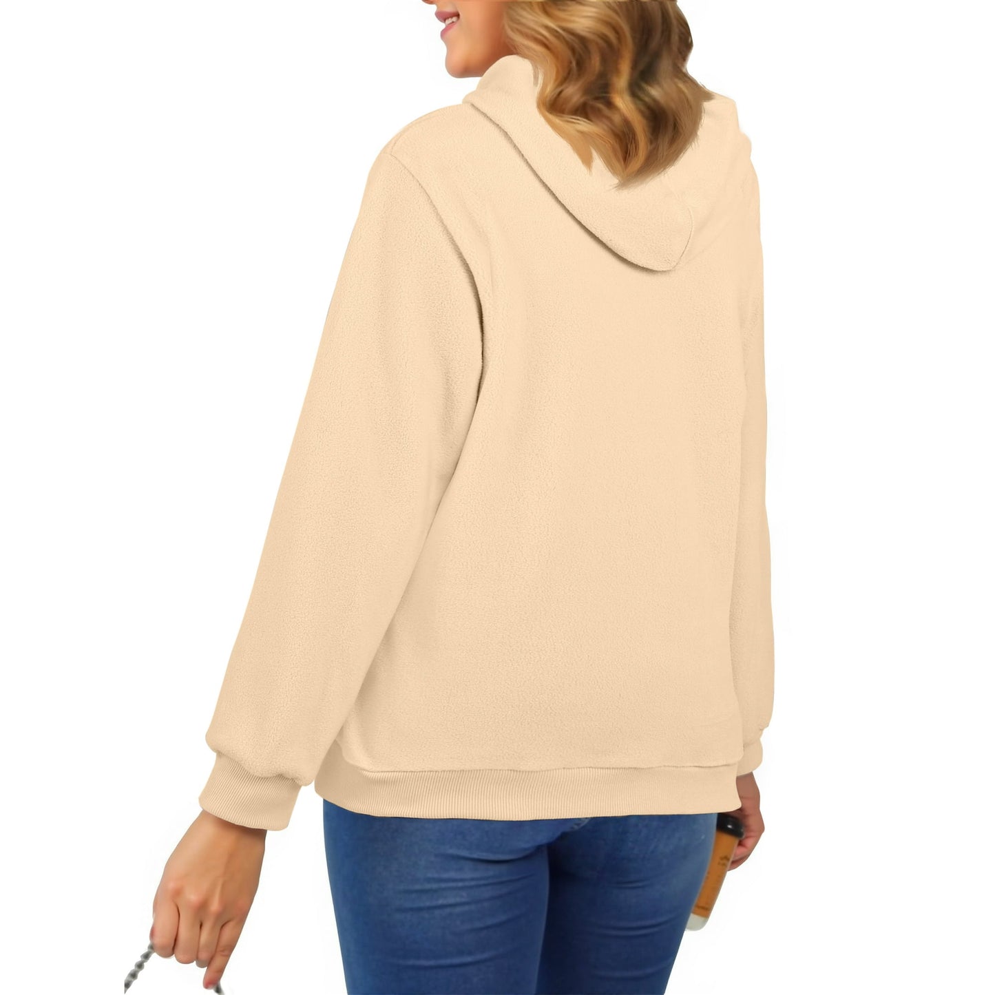 Rosvigor Oversized Hoodies for Women Polar Fleece Hooded Sweatshirts Women Winter Warm Pullover Tops