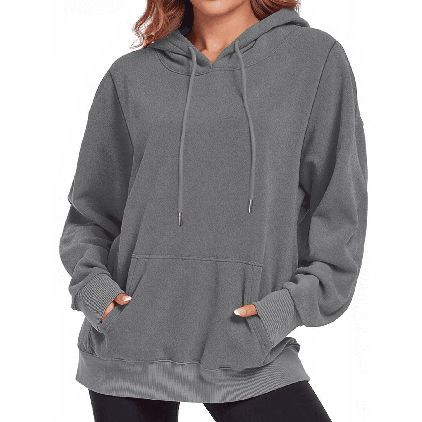 Rosvigor Oversized Hoodies for Women Polar Fleece Hooded Sweatshirts Women Winter Warm Pullover Tops