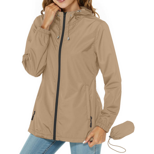 Rosvigor Women Lightweight Jackets Hooded Windbreaker Women Portable Waterproof Raincoat Hiking Travel Jackets
