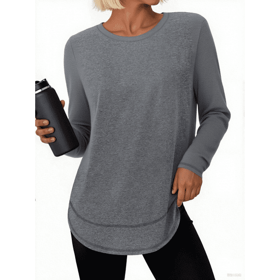 Rosvigor Womens Workout Tops Long Sleeve Tee Shirts Quick Dry Athletic Shirts Women Loose Gym Running Tops