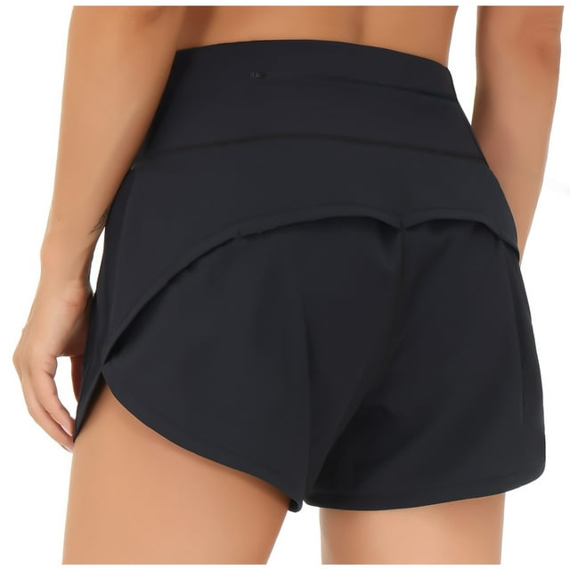 Rosvigor Womens Athletic Shorts High Waisted Workout Shorts Gym Yoga Running Shorts