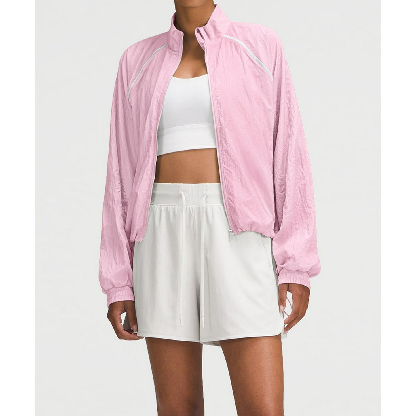 Rosvigor Womens Lightweight Jacket Windbreaker Jackets Gym Cropped Shirts for Women Hiking Jackets