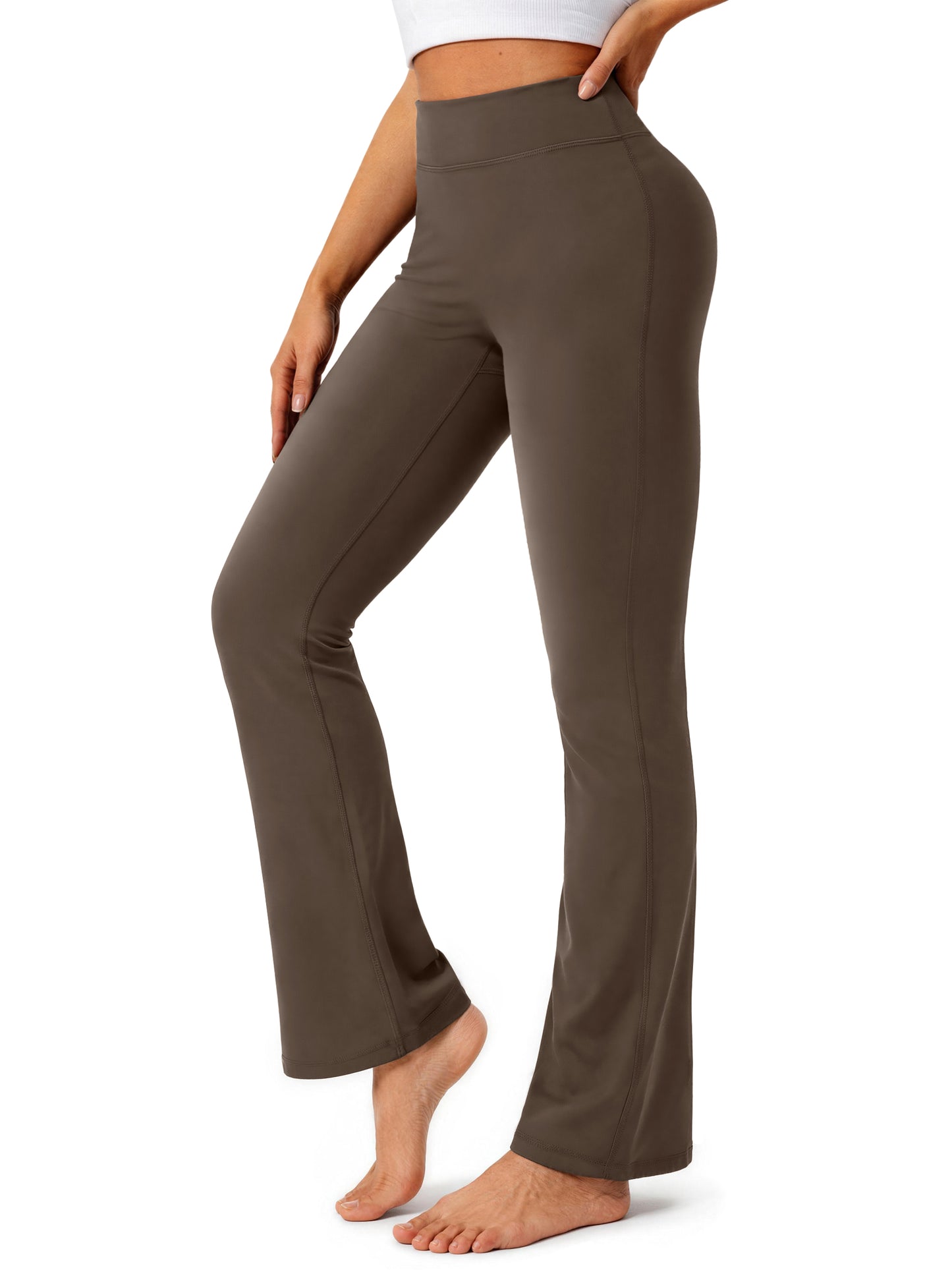 Rosvigor Womens Micro Flare Yoga Pants High Waisted Bootcut Leggings No Front Seam Buttery Soft Leggings for Workout Gym Casual
