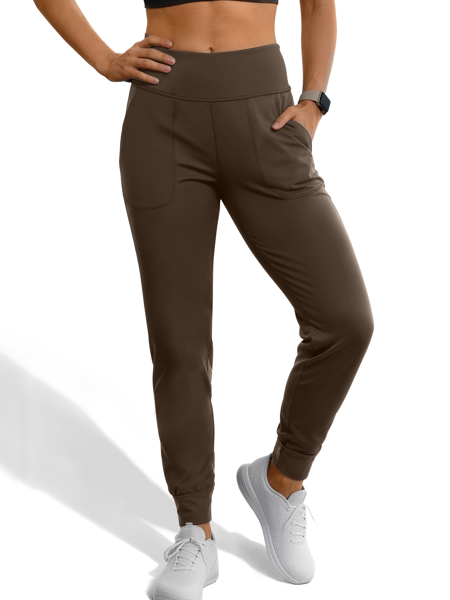Rosvigor Yoga Women Joggers Athletic Pants for Women Elastic High Waisted Tapered Casual Pants with Pockets