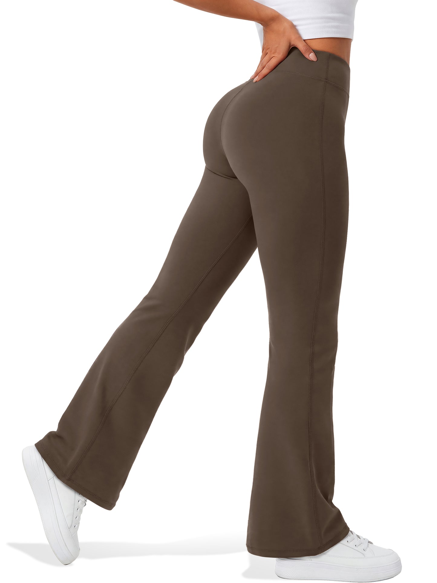 Rosvigor Womens Micro Flare Yoga Pants High Waisted Bootcut Leggings No Front Seam Buttery Soft Leggings for Workout Gym Casual