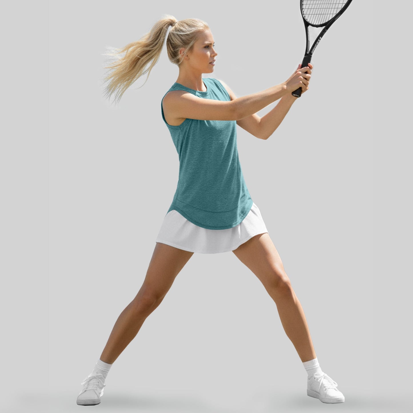 Rosvigior 2 Pack Womens Workout Tank Tops Lightweight Sleeveless Shirts for Women Loose Fit Tops for Athletic Running Tennis Yoga