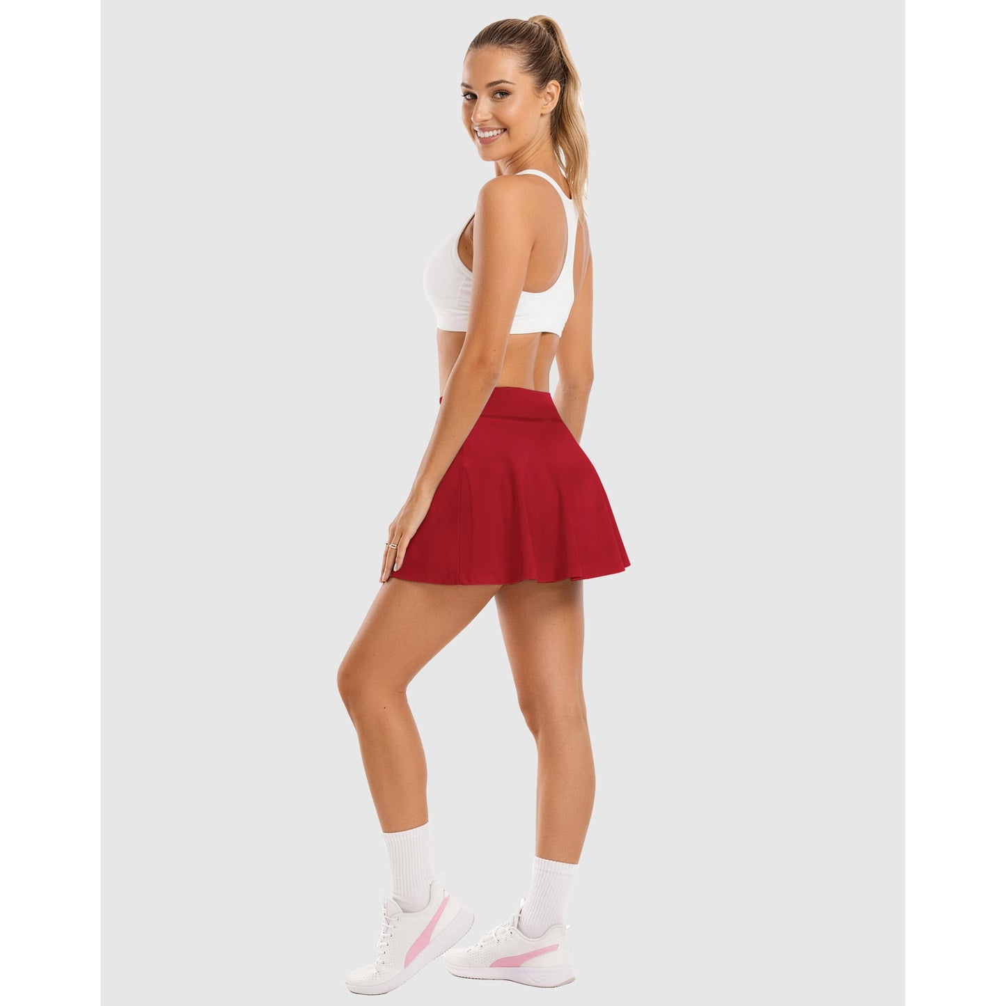 Rosvigor Womens Tennis Skirts Pleated Athletic Shorts High Waisted Golf Skorts with Pockers Inner for Sports Running Workout