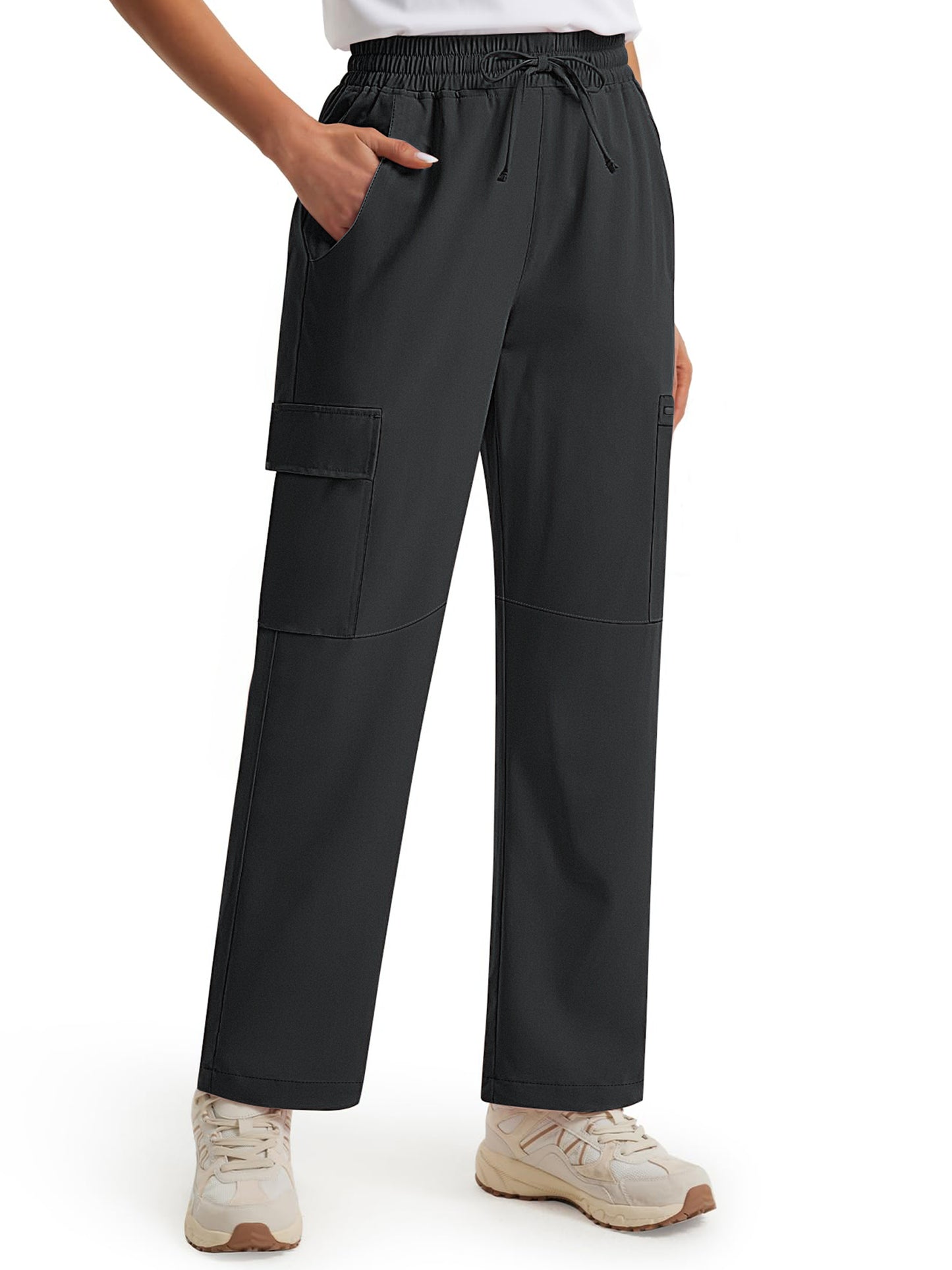 Rosvigor Womens Hiking Cargo Pants Lightweight Cargo Quick Dry Nylon Pants Travel Trousers With Pockets