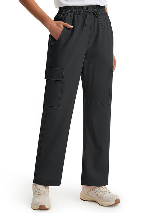 Rosvigor Womens Hiking Cargo Pants Lightweight Cargo Quick Dry Nylon Pants Travel Trousers With Pockets