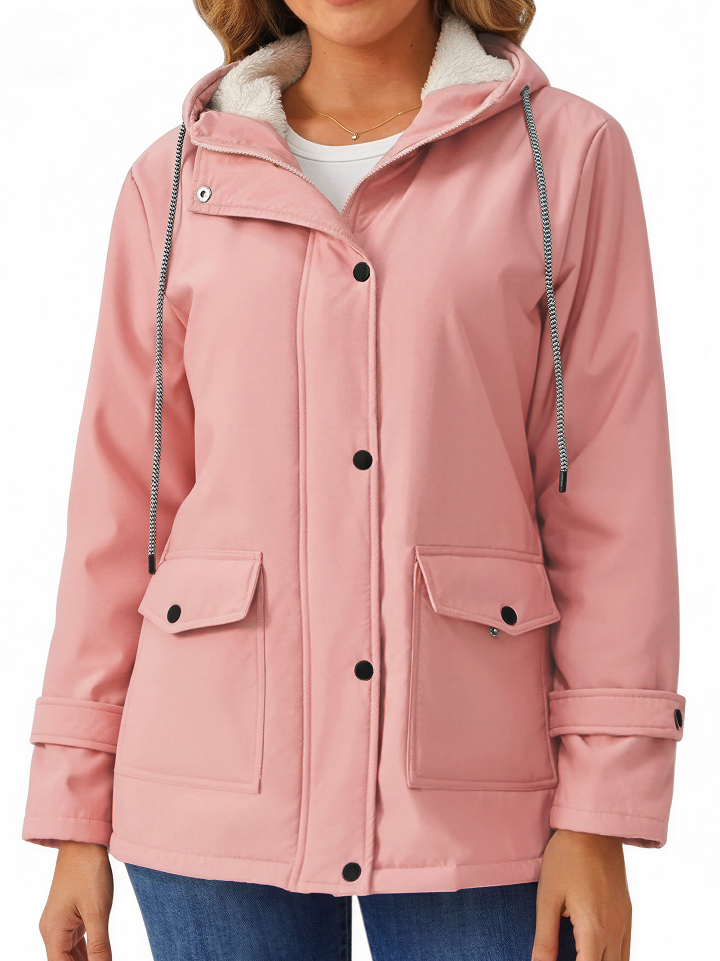 Rosvigor Womens Sherpa Coats Winter Warm Jackets Parkas Coats with Hood