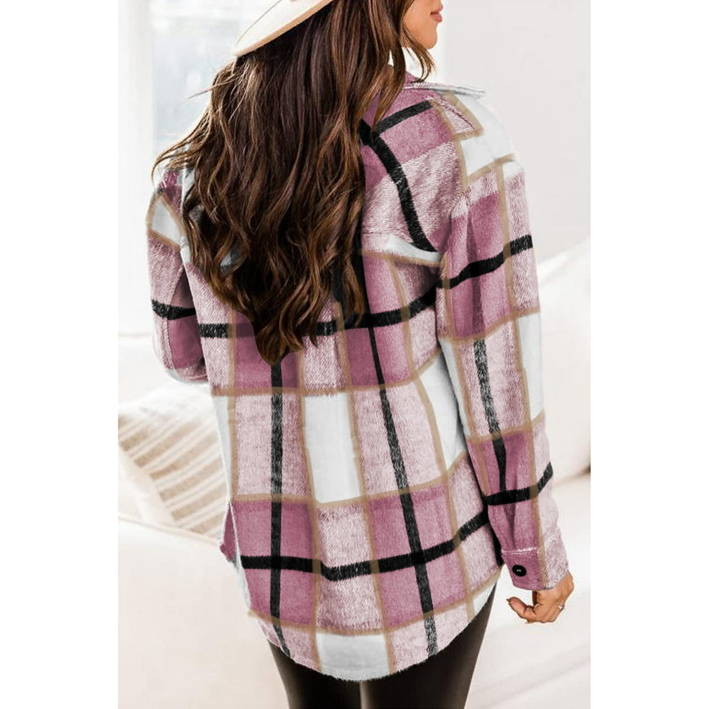 Rosvigor Flannel Shirts for Women Plaid Jackets Long Sleeve Shackets Womens Button Down Coats Warm Blouses