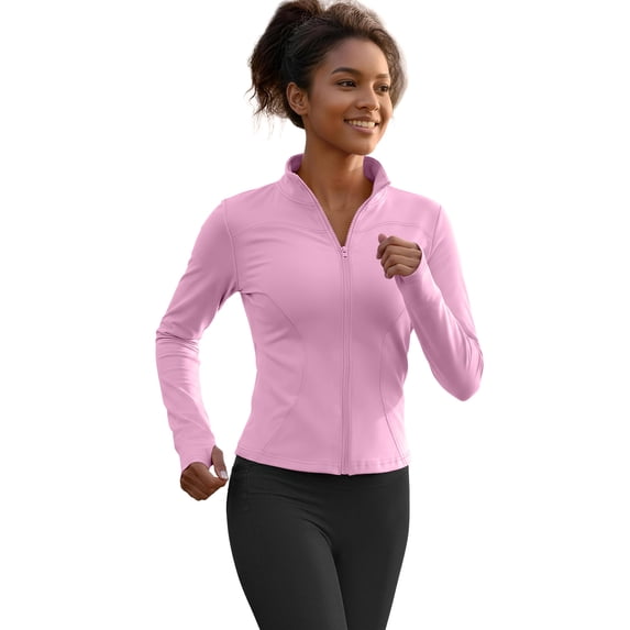 Rosvigor Women’s UPF 50+ Lightweight Athletic Jacket – Full Zip Sun Protection Long Sleeve Hiking Shirt with Thumb Holes