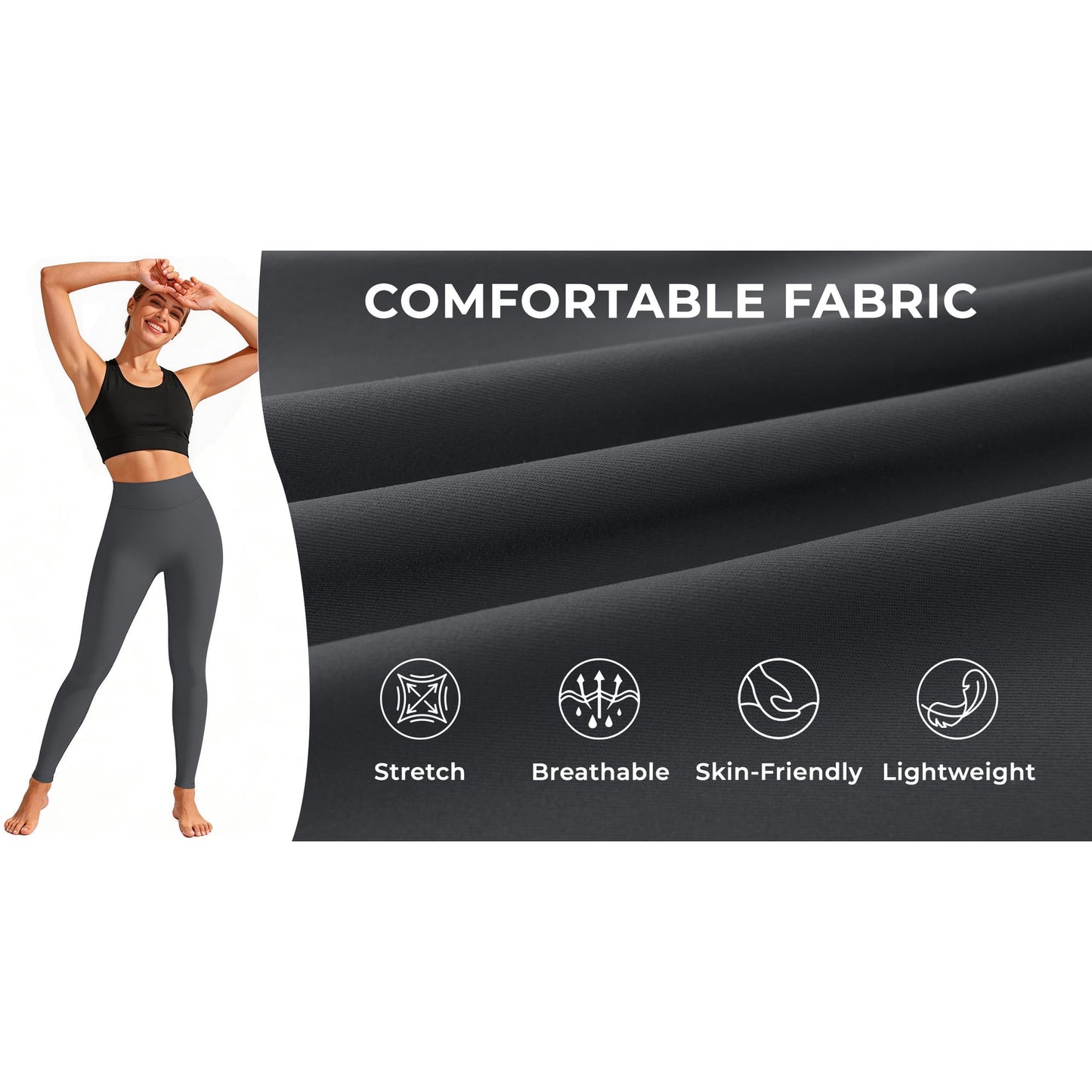 Rosvigor 2 Pack Plus Size Womens Yoga Leggings High Waisted Workout Leggings with No Front Seam Tummy Control Stretch Athletic Pants