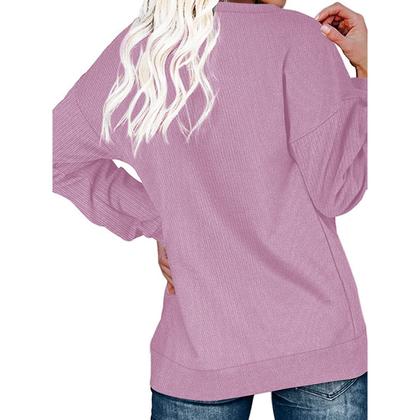 Rosvigor Sweatshirts for Women Henley Shirts Casual Long Sleeve Ribbed Tunic Button Up Tops