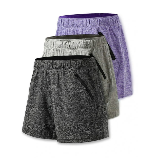 Rosvigor Women Athletic Shorts Gym High Waisted Shorts for Women Casual Lounge Sets with Pockets, 2 Pack