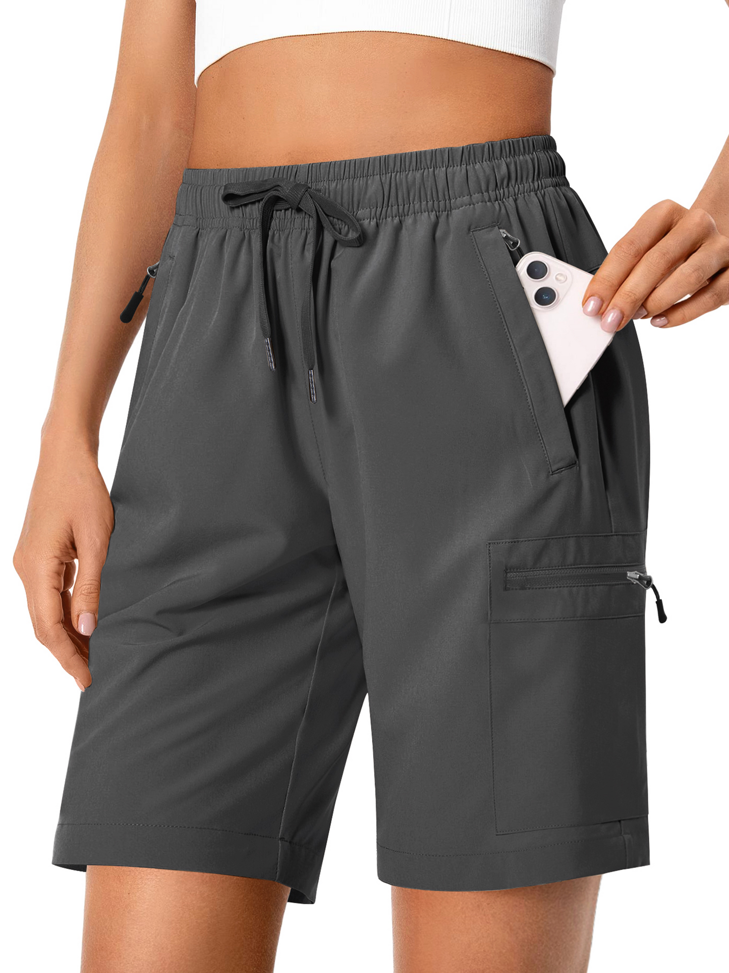 Rosvigor Womens Hiking Cargo Shorts Quick Dry Athletic Shorts for Women Golf Casual Summer Shorts with Pockets