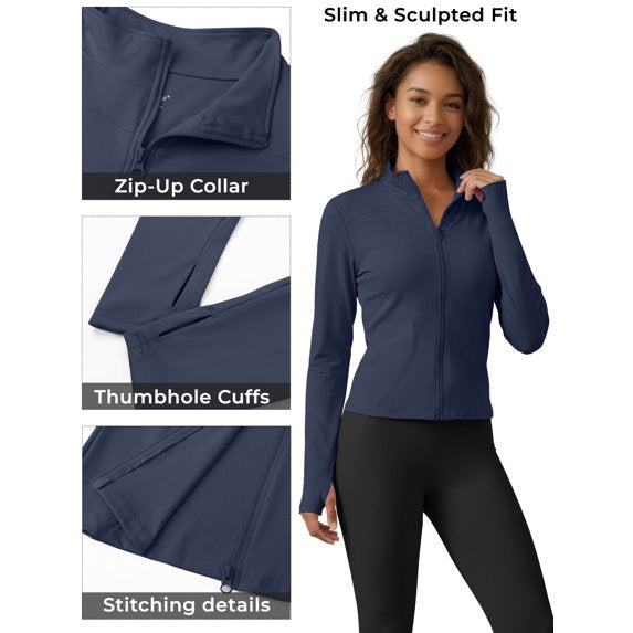 Rosvigor Women’s UPF 50+ Lightweight Athletic Jacket – Full Zip Sun Protection Long Sleeve Hiking Shirt with Thumb Holes