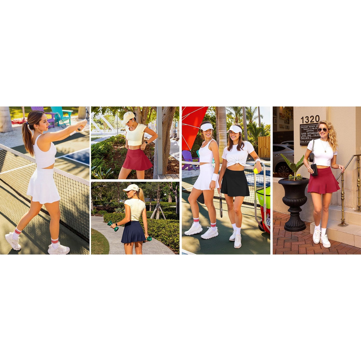 Rosvigor Womens Tennis Skirts Pleated Athletic Shorts High Waisted Golf Skorts with Pockers Inner for Sports Running Workout